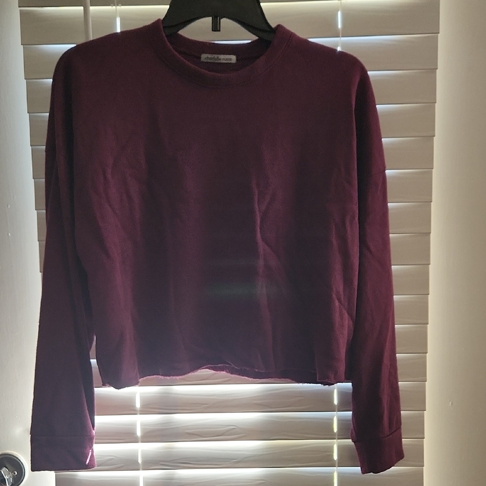 3/$10 Charlotte Russe Maroon Cropped Sweatshirt